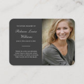 Gedenkkarte mit Foto Beerdigung Grau Visitenkarte (Vorderseite)