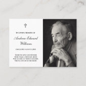 Gedenkkarte mit Foto Beerdigung Visitenkarte (Vorderseite)