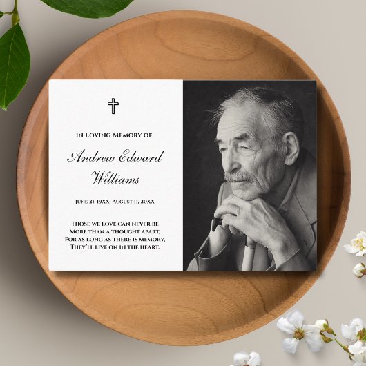 Gedenkkarte mit Foto Beerdigung Visitenkarte