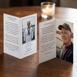 Gedenkkarte mit Foto, Gedicht und Gebet für Marine