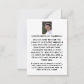 Gedenkkarte Mitteilungskarte (Rückseite)