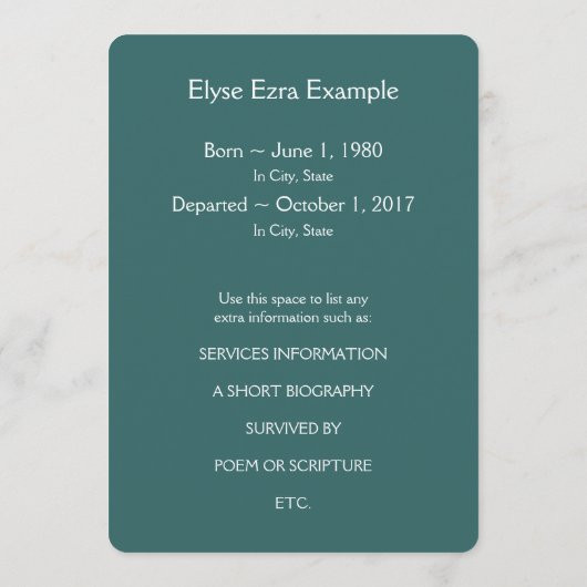 Gedenkkarte Mod Programm (Rückseite)