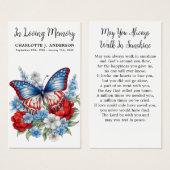 Gedenkkarte Patriotic Butterfly (Vorne & Hinten)