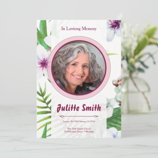 Gedenkkarte Programm (Stehend Vorderseite)