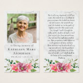 Gedenkkarte | Rosa Blume (Vorne & Hinten)