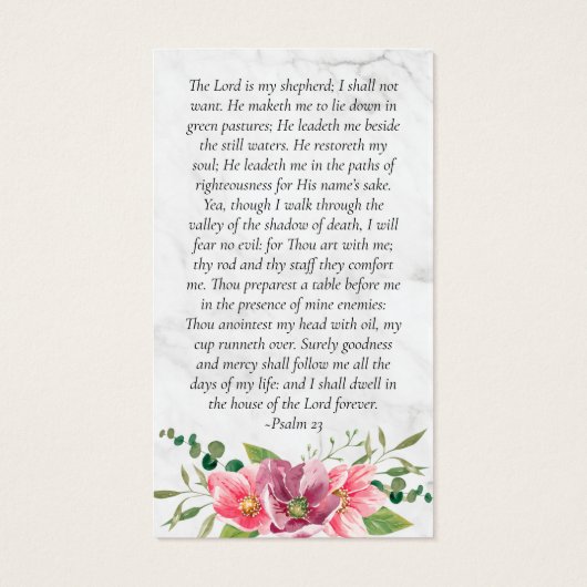 Gedenkkarte | Rosa Blume (Rückseite)