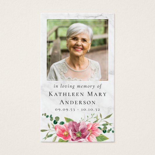 Gedenkkarte | Rosa Blume (Vorderseite)