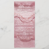 Gedenkkarte Rose Quartz Beerdigung Lesezeichen Menükarte (Rückseite)