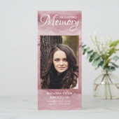 Gedenkkarte Rose Quartz Beerdigung Lesezeichen Menükarte (Stehend Vorderseite)