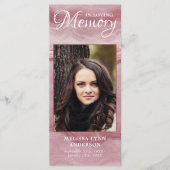 Gedenkkarte Rose Quartz Beerdigung Lesezeichen Menükarte (Vorderseite)