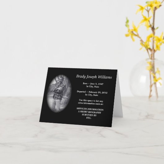 Gedenkkarte (schwarz) karte (Gelbe Blume)