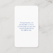 Gedenkkarte St. Francis von Assisi Ölgemälde Visitenkarte (Rückseite)