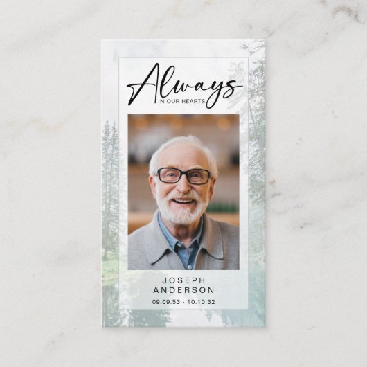 Gedenkkarte | Wald Telefonnummerkarte (Vorderseite)