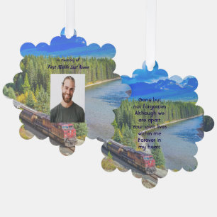 Gedenkkarte Zug Schiene Straßenbahn Eisenbahn Ornament Karte