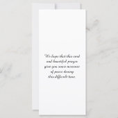 Gedenkkarte zum Beileid der Beerdigung (Rückseite)