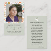 Gedenkkarte zur Beerdigung der Florentove Visitenkarte (Vorne/Hinten)