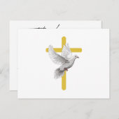 Gedenkkarte zur Beerdigung - Kreuz- und Wasserfarb Postkarte (Vorne/Hinten)