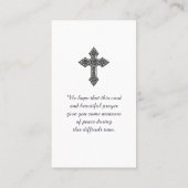 Gedenkkarte zur Beerdigung - Sympathie Visitenkarte (Rückseite)