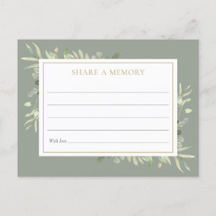 Gedenkkarte zur Feier des Lebens - Teilen Sie eine Postkarte