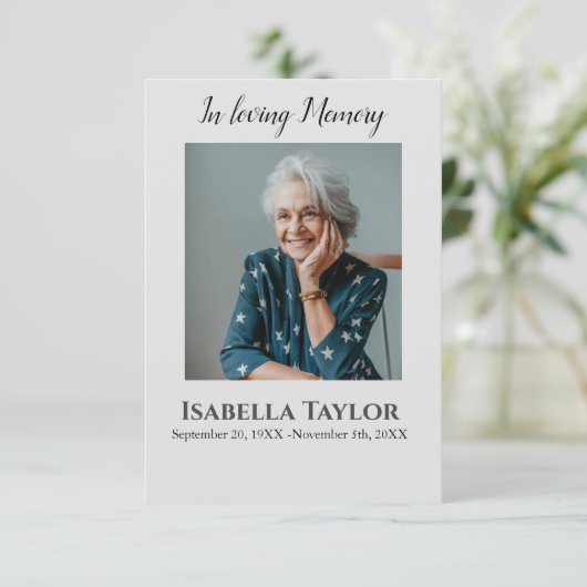 Gedenkkarte zur Gedächtnisbeerdigung im Beileid (Stehend Vorderseite)