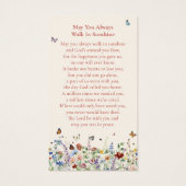 Gedenkkarte zur Wildblume der Wasserfarben Beerdig (Rückseite)