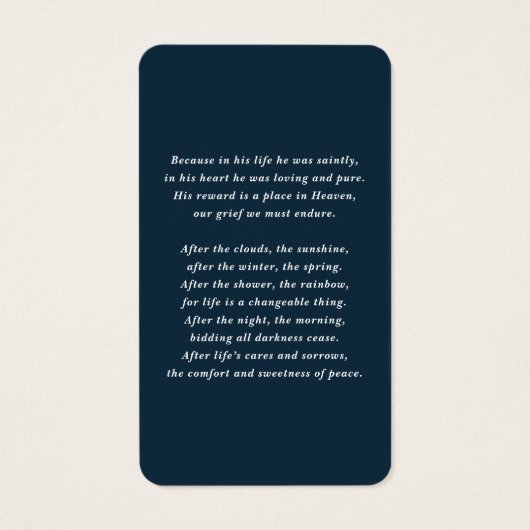 Gedenkkarten für Blaue Amerikanische Flagge (Rückseite)