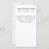 Gedenkkarten für den "Waldweg" (Rückseite)