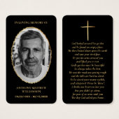 Gedenkkarten für Schwarz/Gold-Foto (Vorne & Hinten)