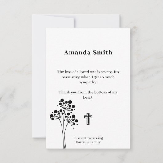 Gedenkkarten für Wohltätigkeiten mit Blume Dankeskarte (Vorderseite)