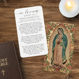 Gedenkkarten mit Gebet für Guadalupe