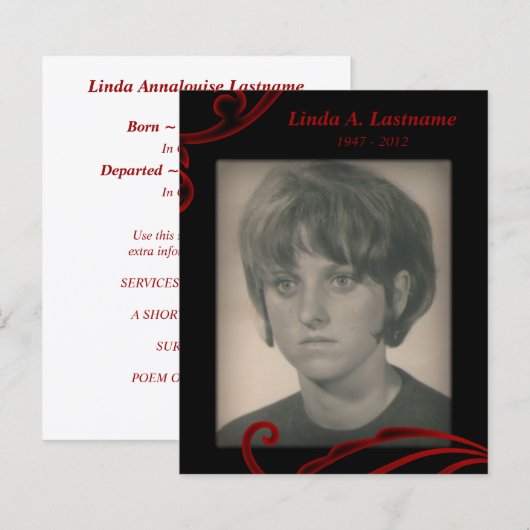 Gedenkkarten rot geblüht (Vorne/Hinten)