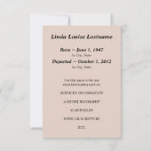 Gedenkkarten : Silhouette Einladung (Rückseite)