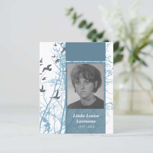 Gedenkkarten Silhouette Vögel (Stehend Vorderseite)