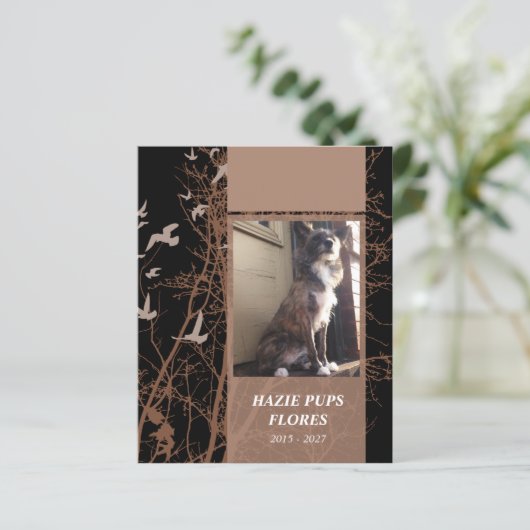 Gedenkkarten Silhouette Vögel (Stehend Vorderseite)