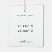 Gedenkkoordinate Keramik Ornament (Links)