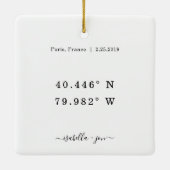 Gedenkkoordinate Keramik Ornament (Rückseite)