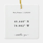 Gedenkkoordinate Keramik Ornament (Vorderseite)