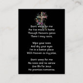 Gedenkkreuz Foto Christliches Kreuz Visitenkarte (Vorderseite)