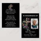 Gedenkkreuz Foto Christliches Kreuz Visitenkarte (Vorne/Hinten)