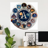 Gedenklogo für das Apollo-Programm Poster (Heimbüro)
