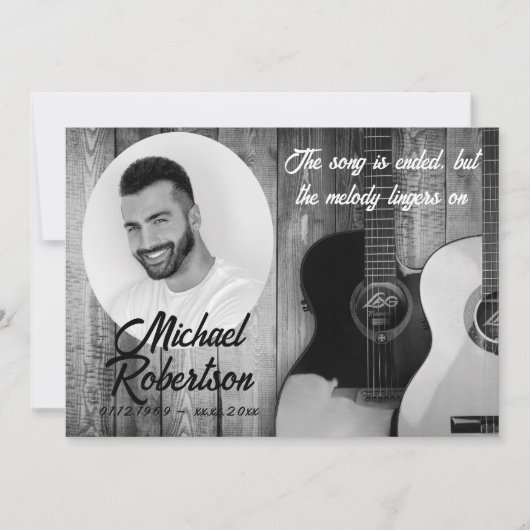 Gedenkmal für schwarze und weiße Gitarren Einladung (Vorderseite)