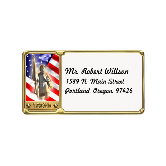 Gedenkmarke des zivilen Kriegsoldaten Adressaufkleber (Vorne)