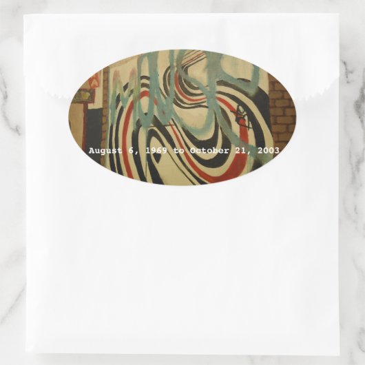 Gedenkmauer am elliottischen Smith Ovaler Aufkleber (Tasche)