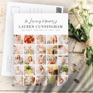 Gedenkminimalist Modernes Einfaches 25-Foto-Collag Postkarte