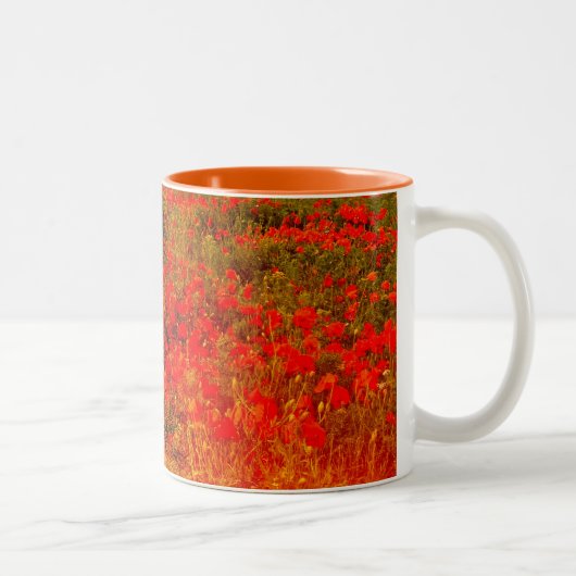 Gedenkmohnblumen Zweifarbige Tasse (Rechts)