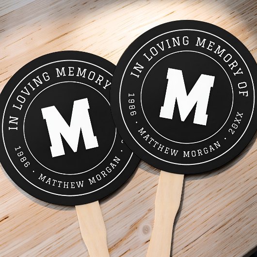 Gedenkmonogramm 'In Loving Memory' Fächer