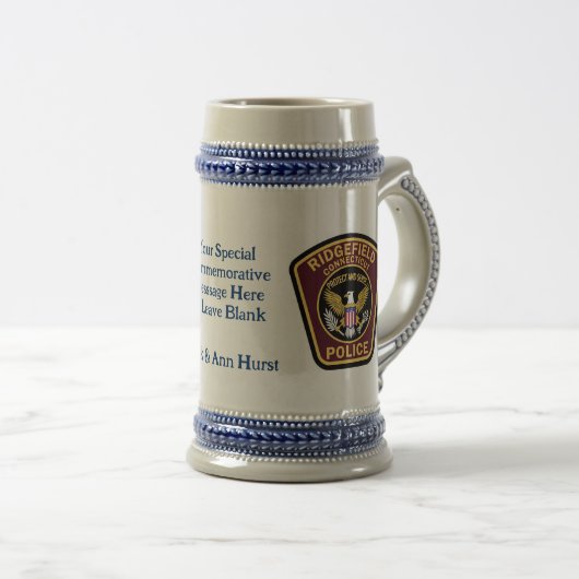 Gedenkname Datum Erinnerungs Stein Krug Bierglas (VorderseiteRechts)