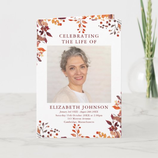 Gedenkorden zur Fall-Beerdigung gefälscht Programm (Vorderseite)