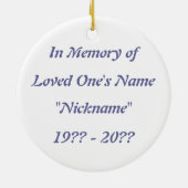 Gedenkornament Wolken Keramik Ornament (Hinten)