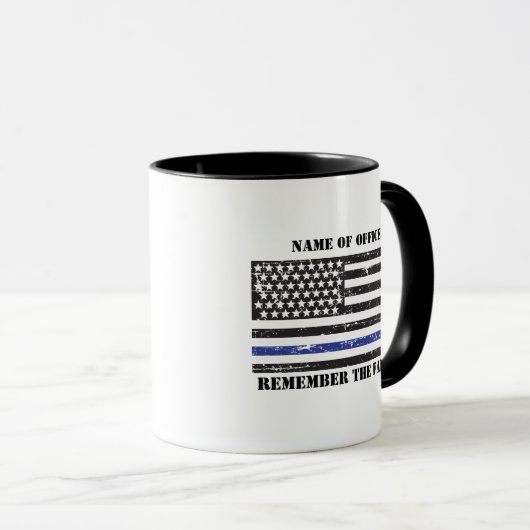 Gedenkpolizei Personalisiert dünner blauer Linie Tasse (VorderseiteRechts)